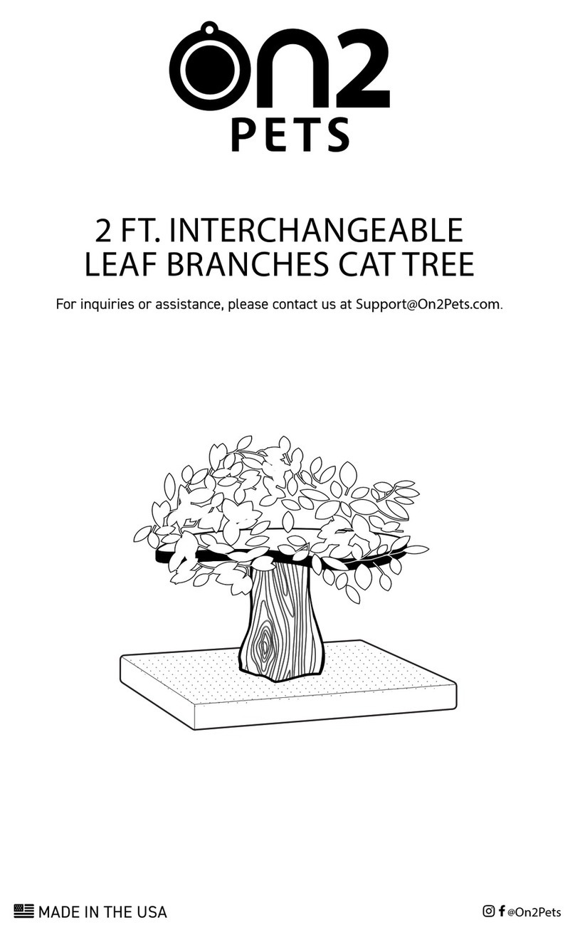 on2 PETS 2 FT. INTERCHANGEABLE LEAF BRANCHES CAT TREE quick start guide on2 PETS 2 FT. INTERCHANGEABLE LEAF BRANCHES CAT TREE quick start guide