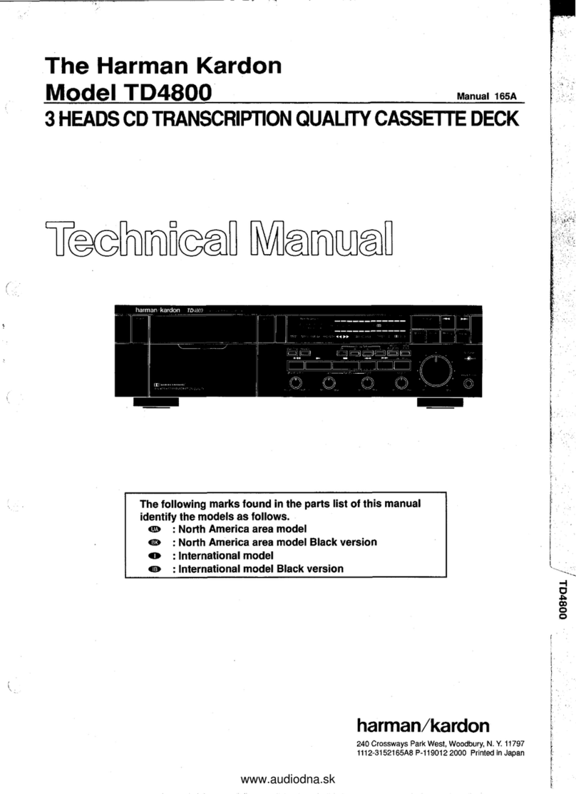 Harman Kardon TD4800 User manual Harman Kardon TD4800 User manual
