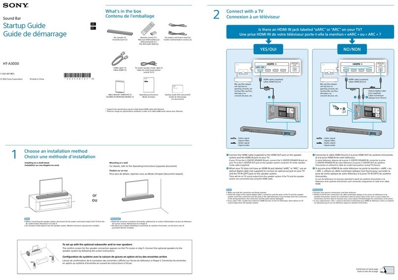 Sony HT-A3000 Startup guide