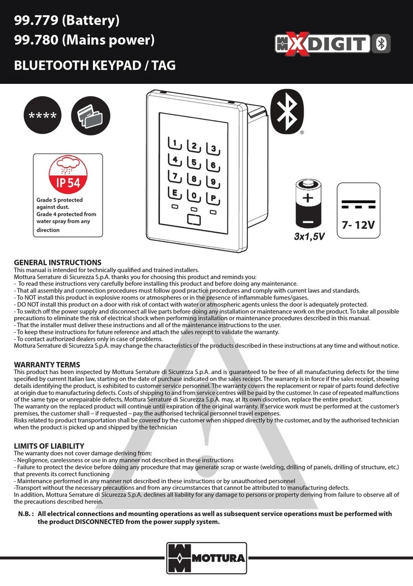 Mottura XDIGIT 99.779 quick start guide
