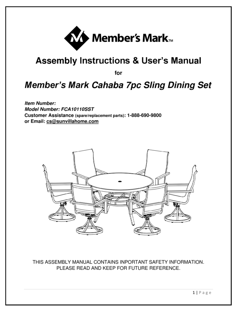 Members Mark Cahaba FCA10110SST Assembly instructions & user manual