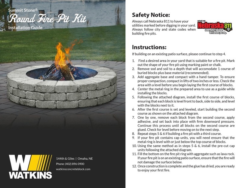Watkins Summit Stone Round Fire Pit Kit installation guide