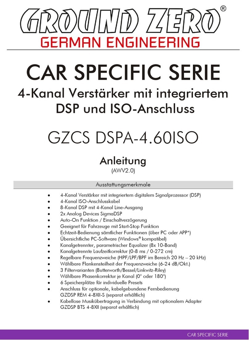 Ground Zero GZCS DSPA-4.60ISO owner's manual