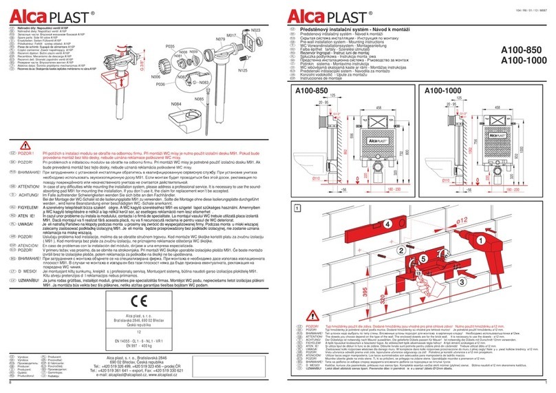 Alcaplast A100-850 User manual