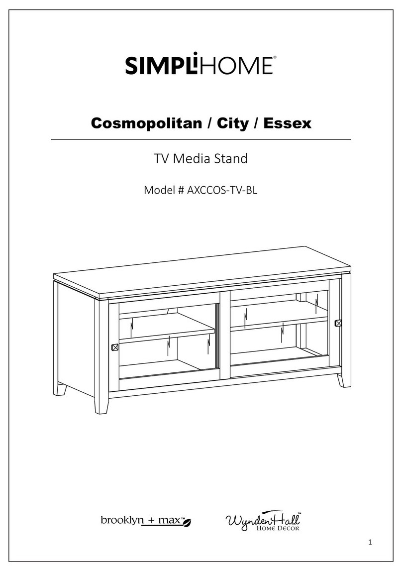 Simpli Home WyndenHall Brooklyn + Max AXCCOS-TV-BL User manual