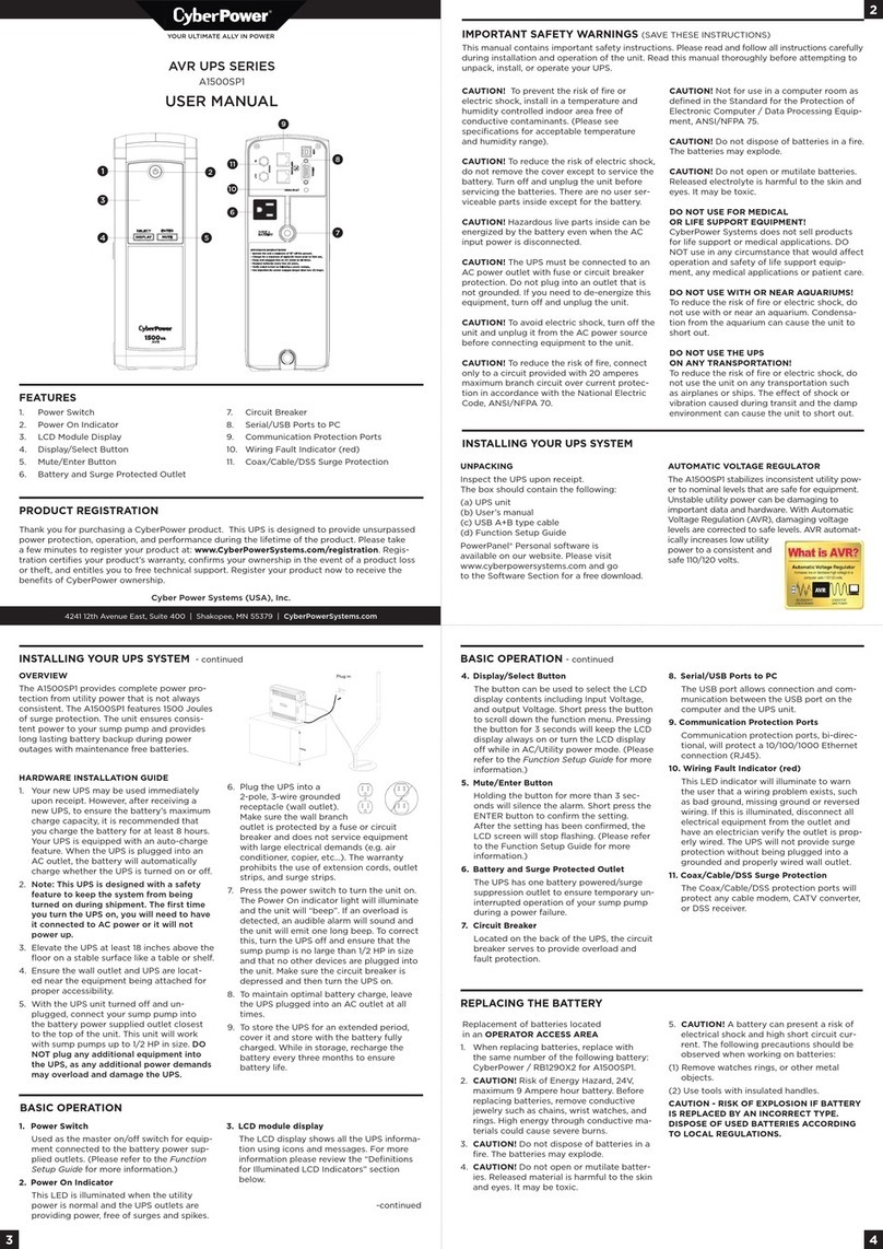 CyberPower AVR Series User manual