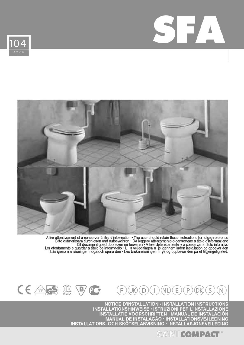 SFA SANICOMPACT LUXE C3 installation instructions