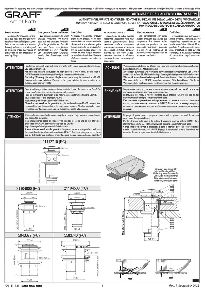 Graff E-9967 Instructions for assembly and use