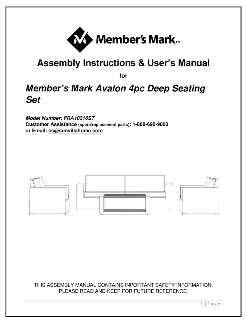 Members Mark Avalon FRA10316ST Assembly instructions & user manual