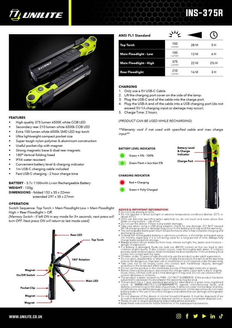 UNILITE INS-375R manual