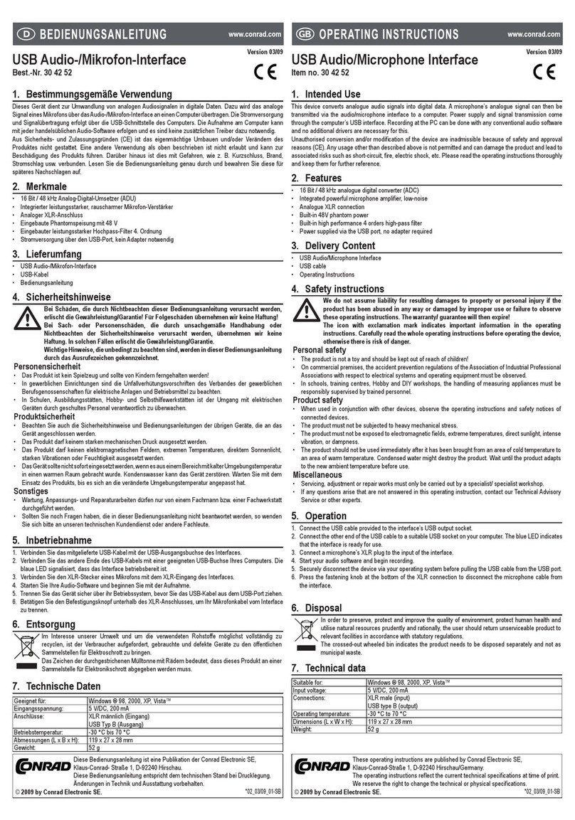 Conrad 30 42 52 operating instructions