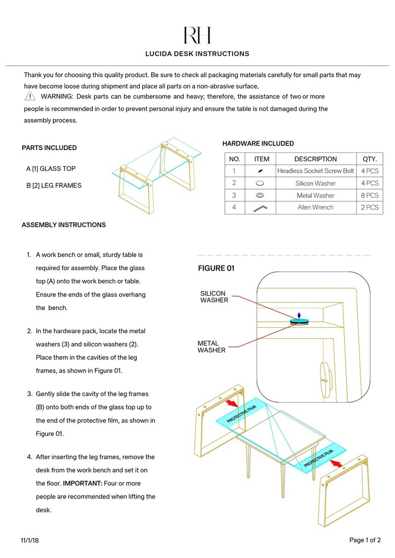 RH LUCIDA DESK User manual