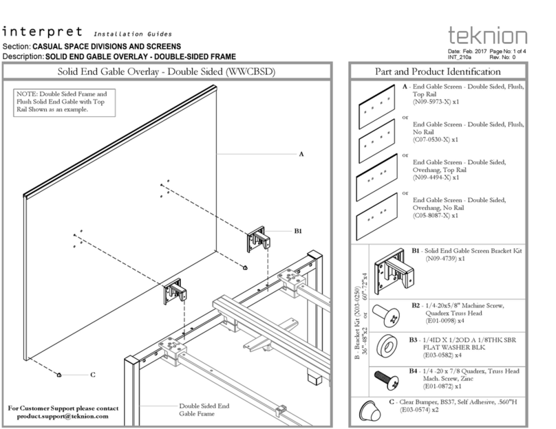 Teknion interpret WWCBSD Operating and maintenance instructions