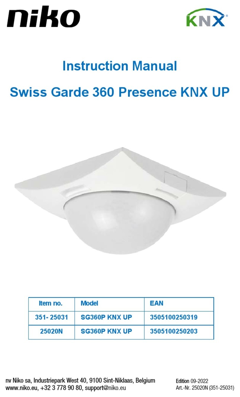 Niko Swiss Garde 360 Presence KNX UP User manual