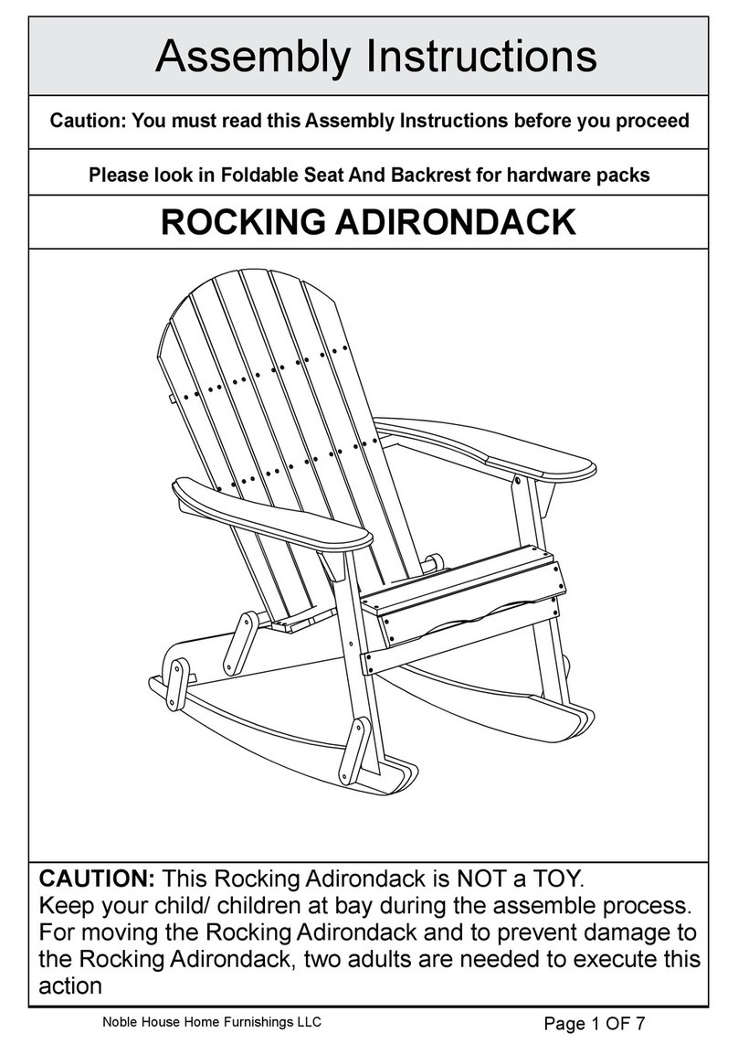 Noble House Home Furnishings ROCKING ADIRONDACK Assembly instructions
