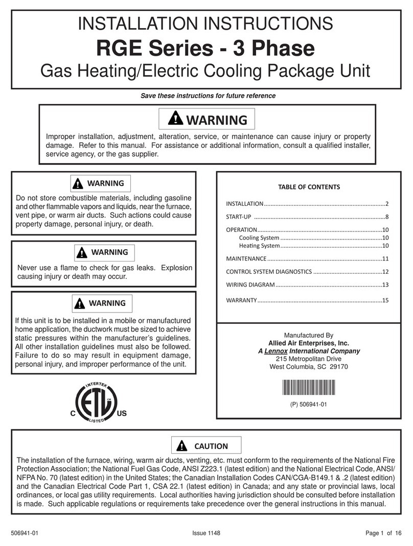 Allied RGE Series installation instructions