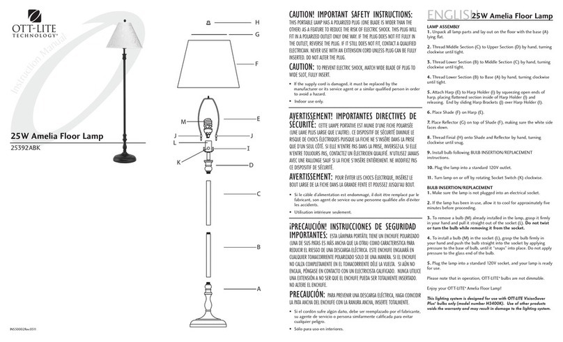 OTT-LITE TECHNOLOGY Amelia 25392ABK manual OTT-LITE TECHNOLOGY Amelia 25392ABK manual