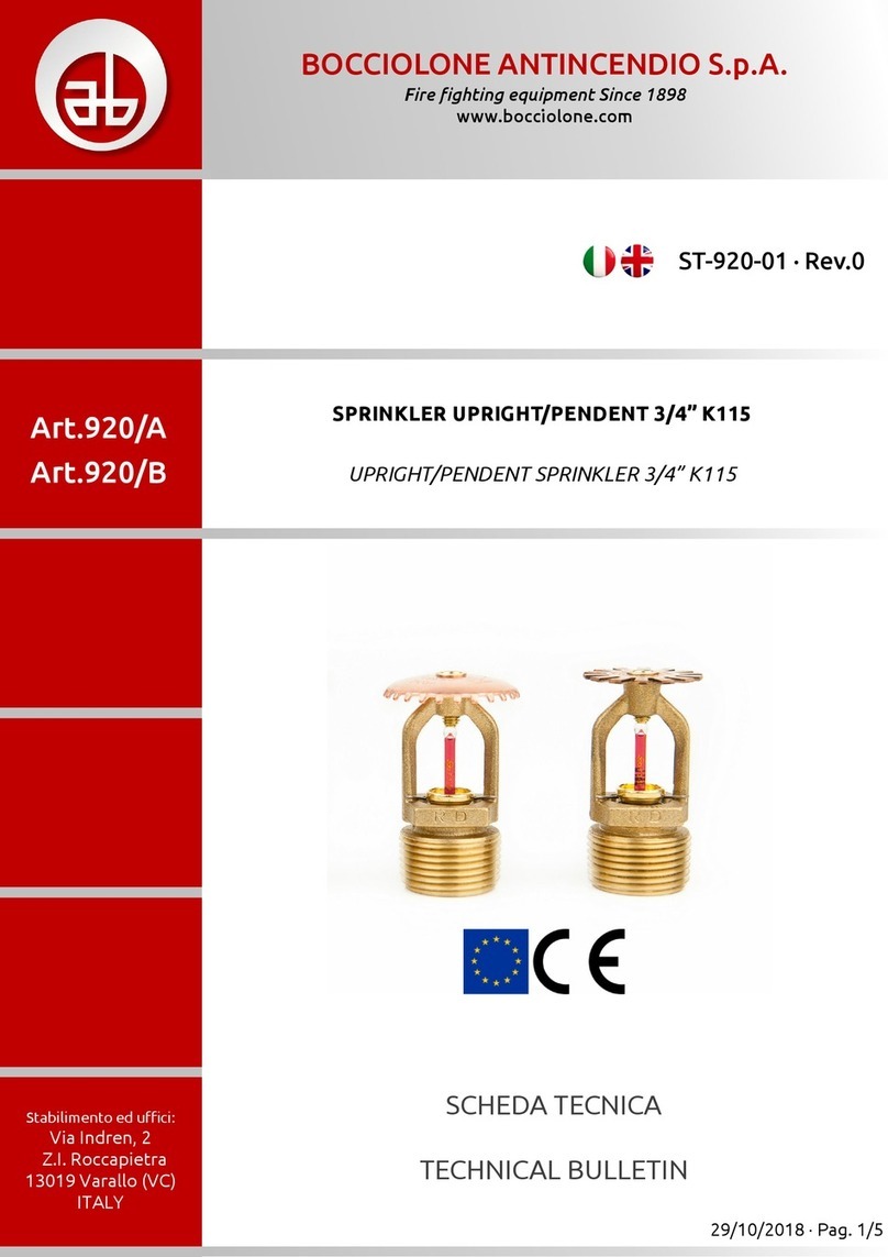 Bocciolone Anticendio 920/A Technical bulletin