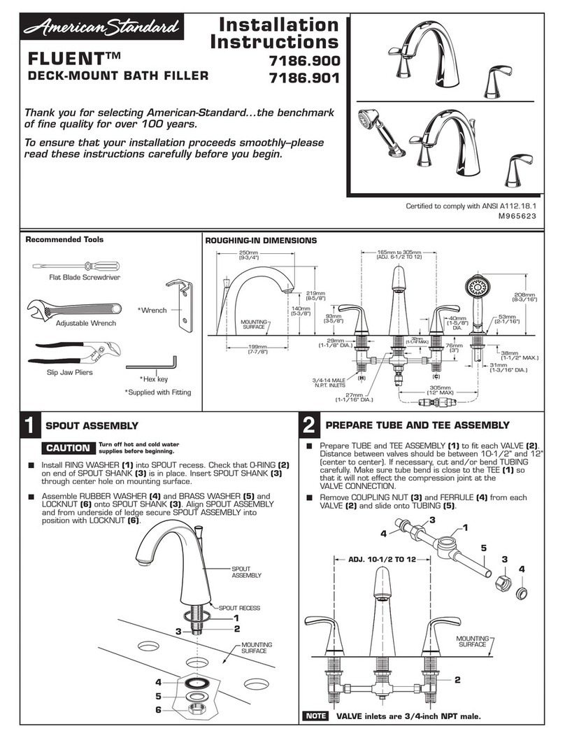 American Standard Fluent 7186.900 installation instructions American Standard Fluent 7186.900 installation instructions