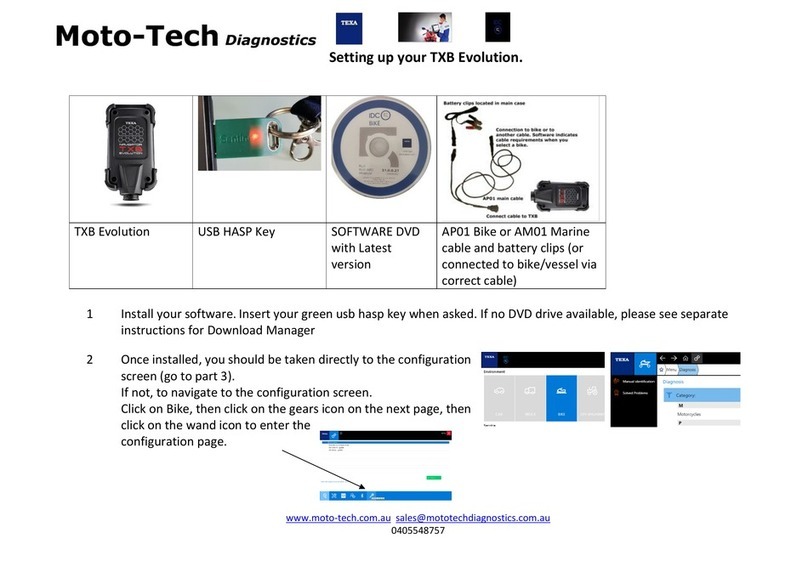 TEXA Moto-Tech Diagnostics TXB Evolution Setting up