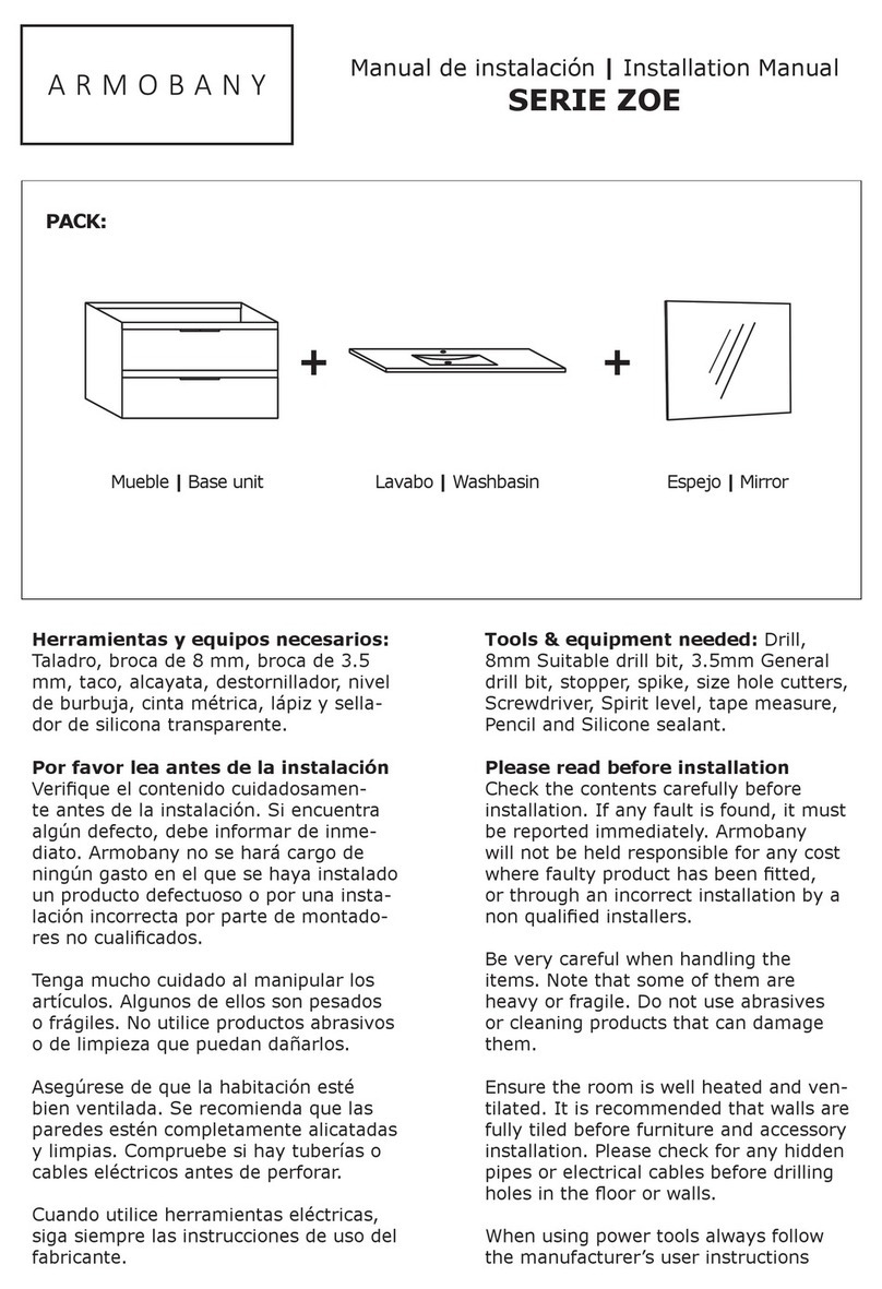 ARMO BANY ZOE Series installation manual
