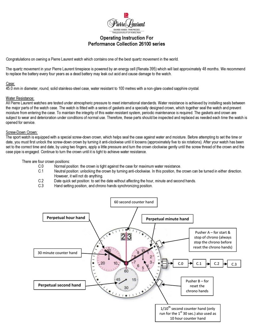 Pierre Laurent Performance 26100 Series Operating	 instruction