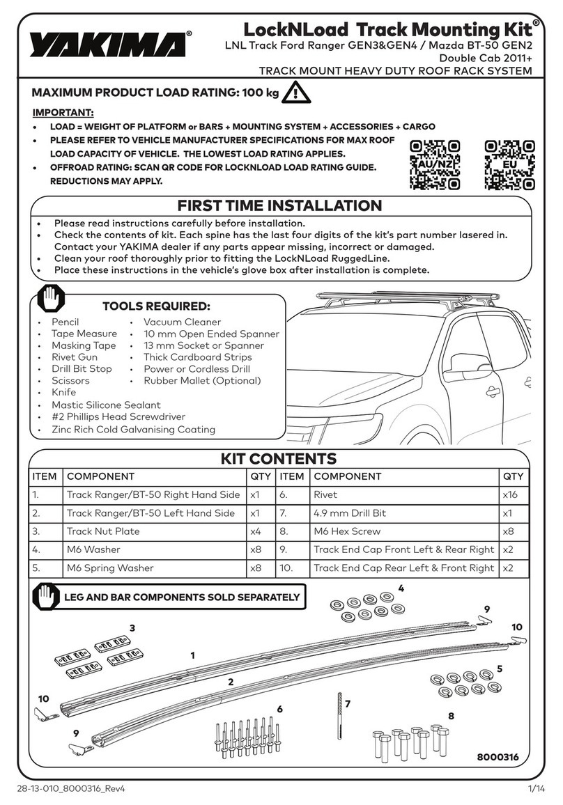 Yakima LockNLoad Track Mounting Kit User manual