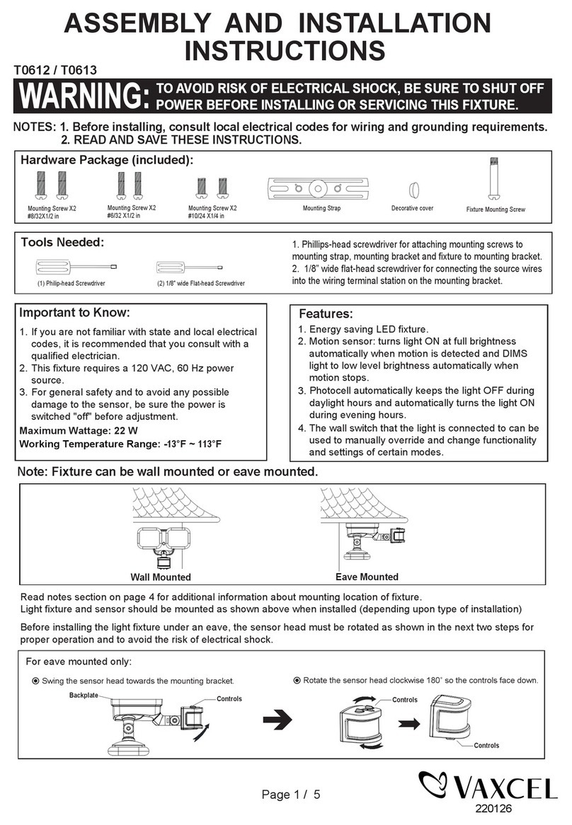 Vaxcel Theta T0612 Assembly and installation instructions
