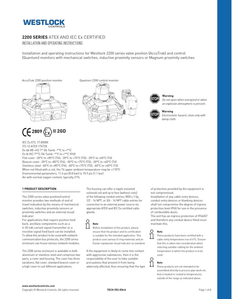 Westlock 2200 Installation and operating instructions Westlock 2200 Installation and operating instructions