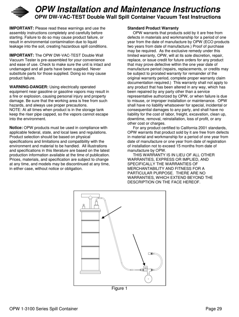 OPW DW-VAC-TEST Installation and maintenance instructions