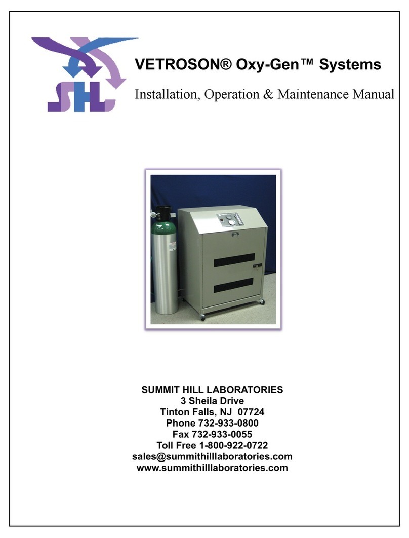 SHL VETROSON Oxy-Gen VGS2015 Installation, operation & maintenance manual