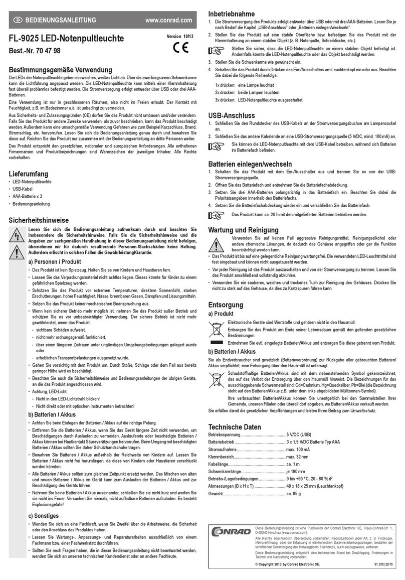 Conrad FL-9025 User manual