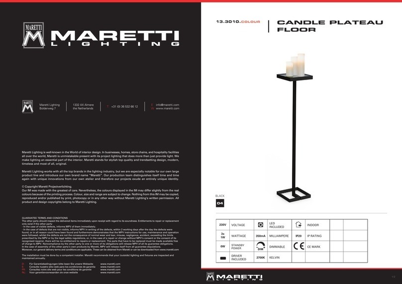 Maretti CANDLE PLATEAU FLOOR User manual