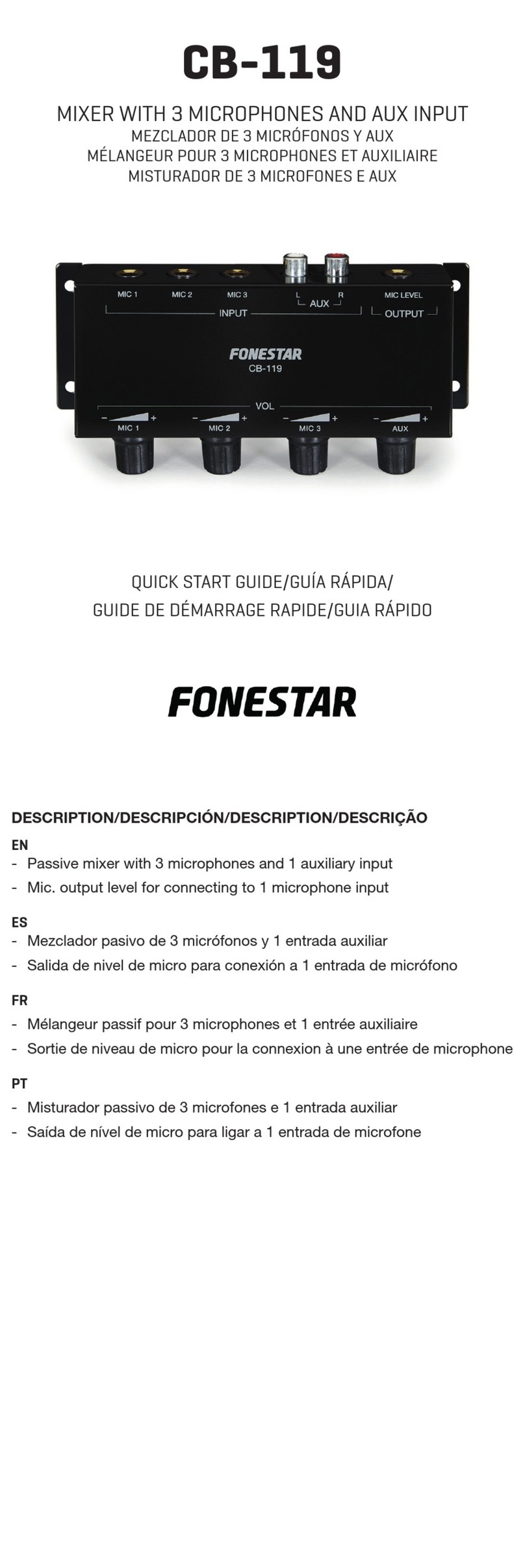 FONESTAR CB-119 quick start guide