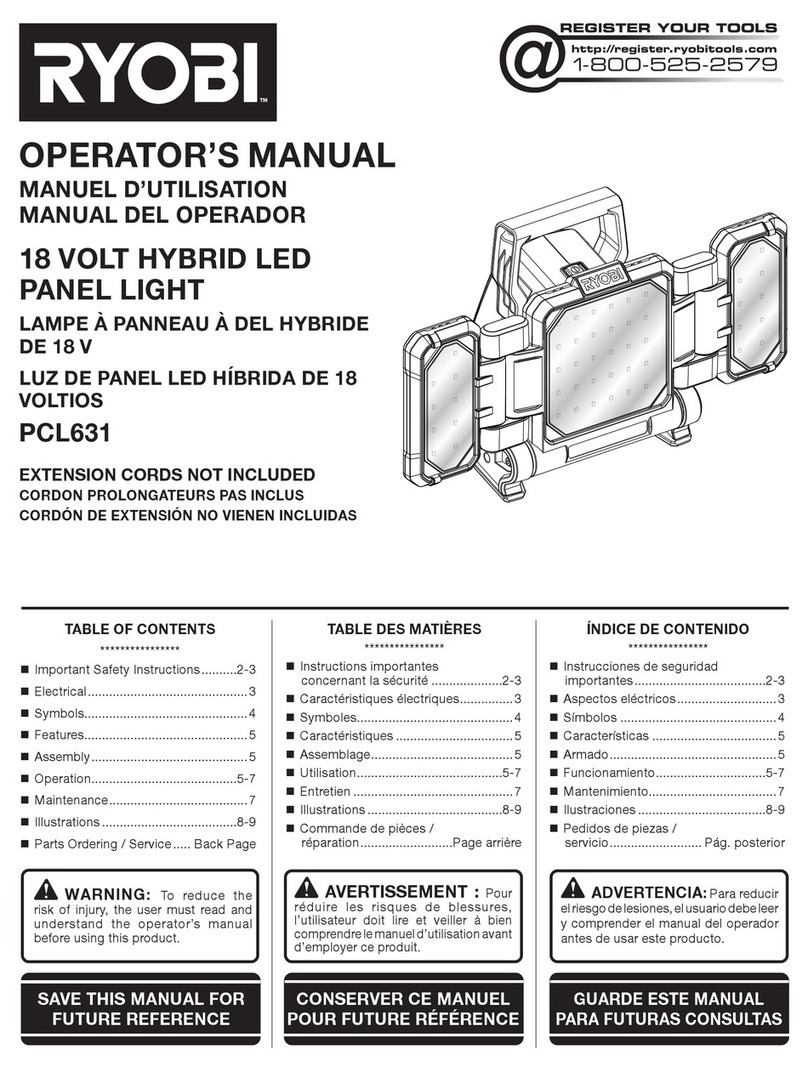 Ryobi PCL631 Operator's manual