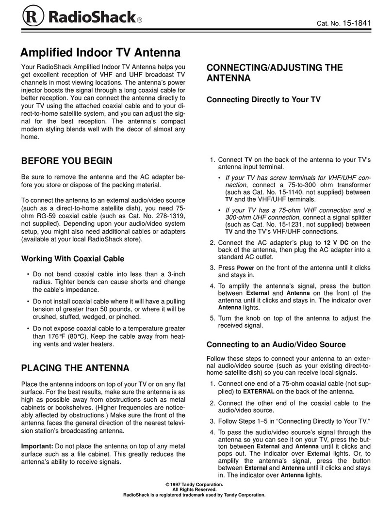Radio Shack 15-1841 User manual Radio Shack 15-1841 User manual