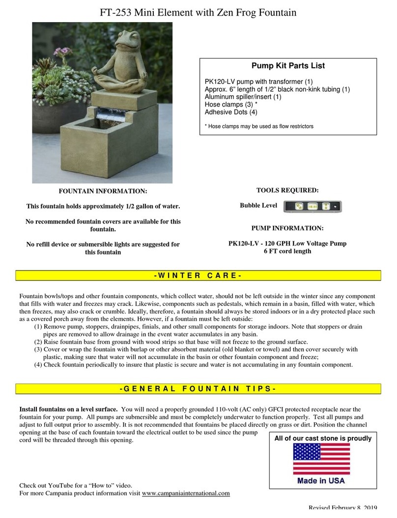 Campania International Mini Element with Zen Frog Fountain FT-253 Assembly instructions Campania International Mini Element with Zen Frog Fountain FT-253 Assembly instructions