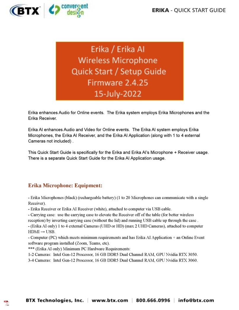 BTX Erika Quick Start and setup Guide