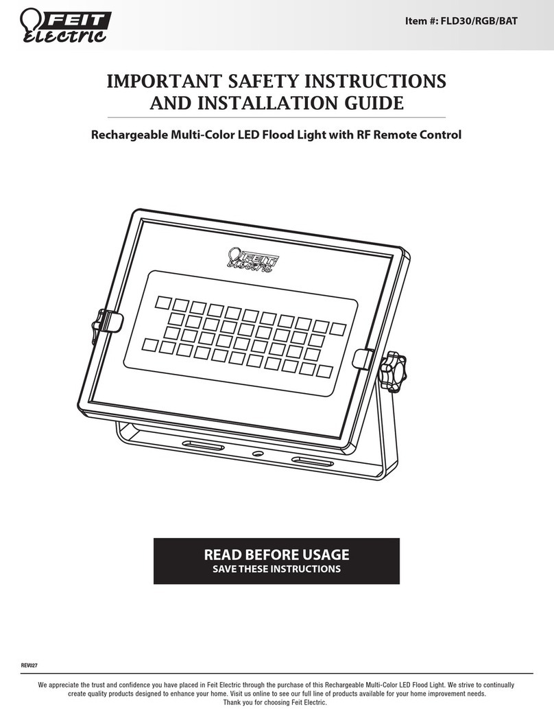 Feit Electric FLD30/RGB/BAT Important Safety Instructions and Installation Guide