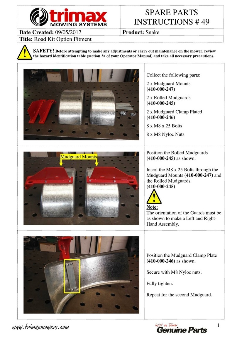 Trimax Snake Spare part instruction