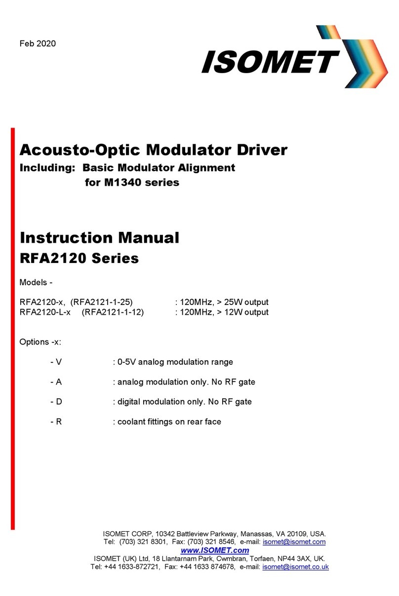 ISOMET RFA2120 Series User manual