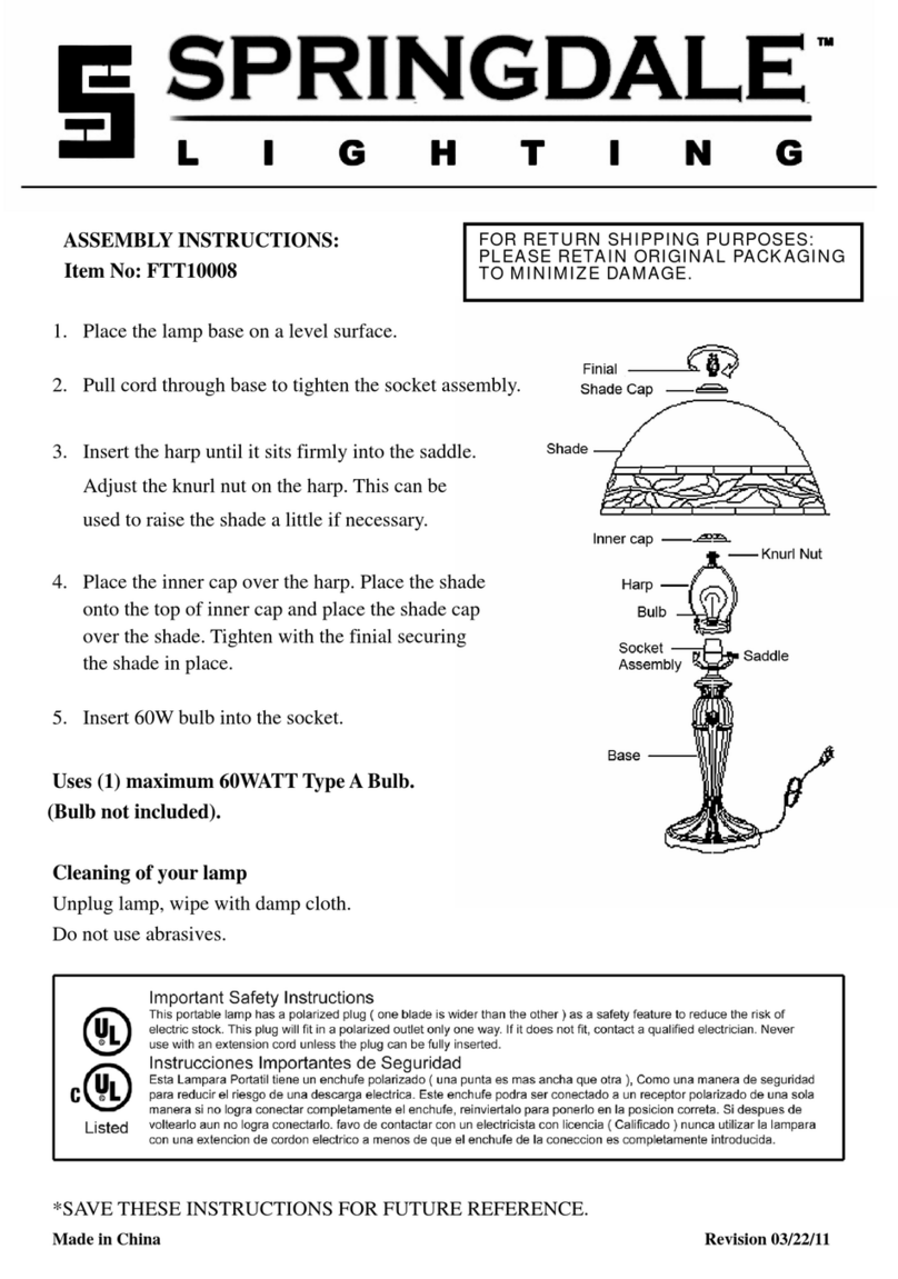 Springdale Lighting FTT10008 User manual Springdale Lighting FTT10008 User manual