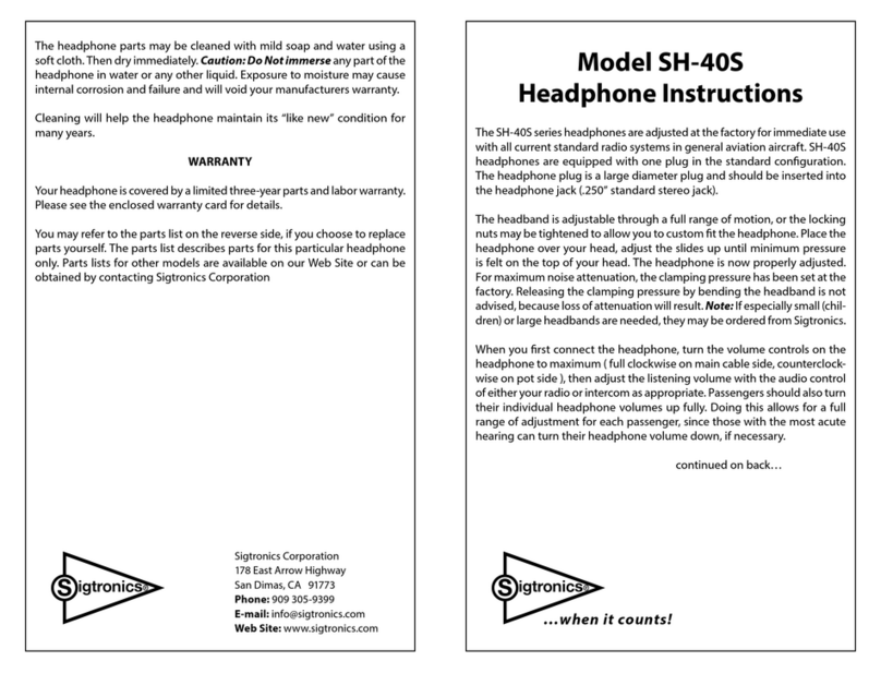 Sigtronics SH-40S instructions