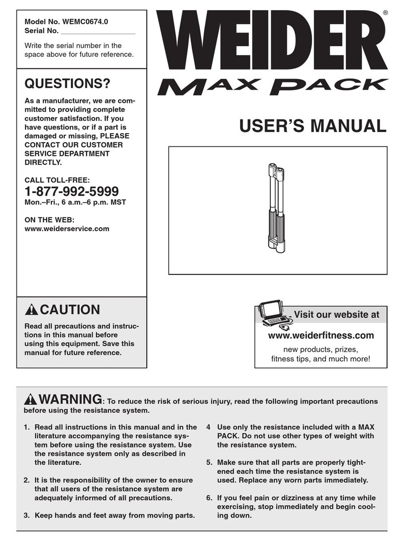 Weider MAX PACK user manual