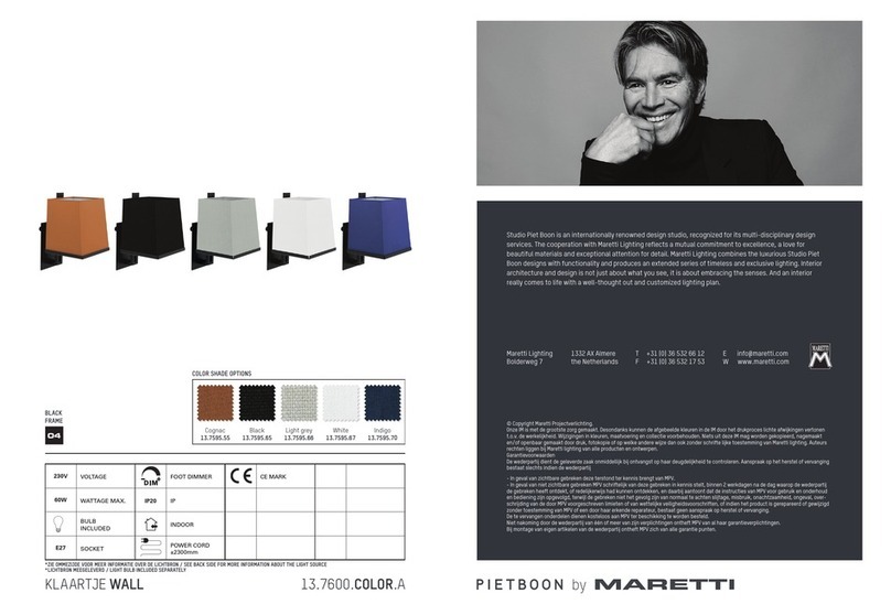 Maretti PIETBOON KLAARTJE WALL quick start guide
