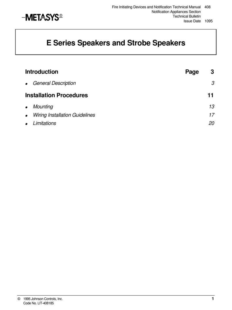 Johnson Controls Metasys E Series manual