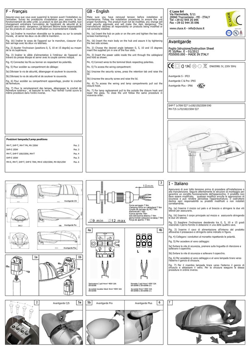C Luce Avantgarde S User manual