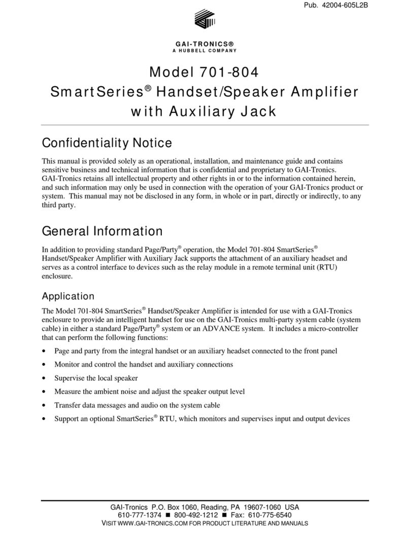 Hubbell GAI-TRONICS 701-804 User manual