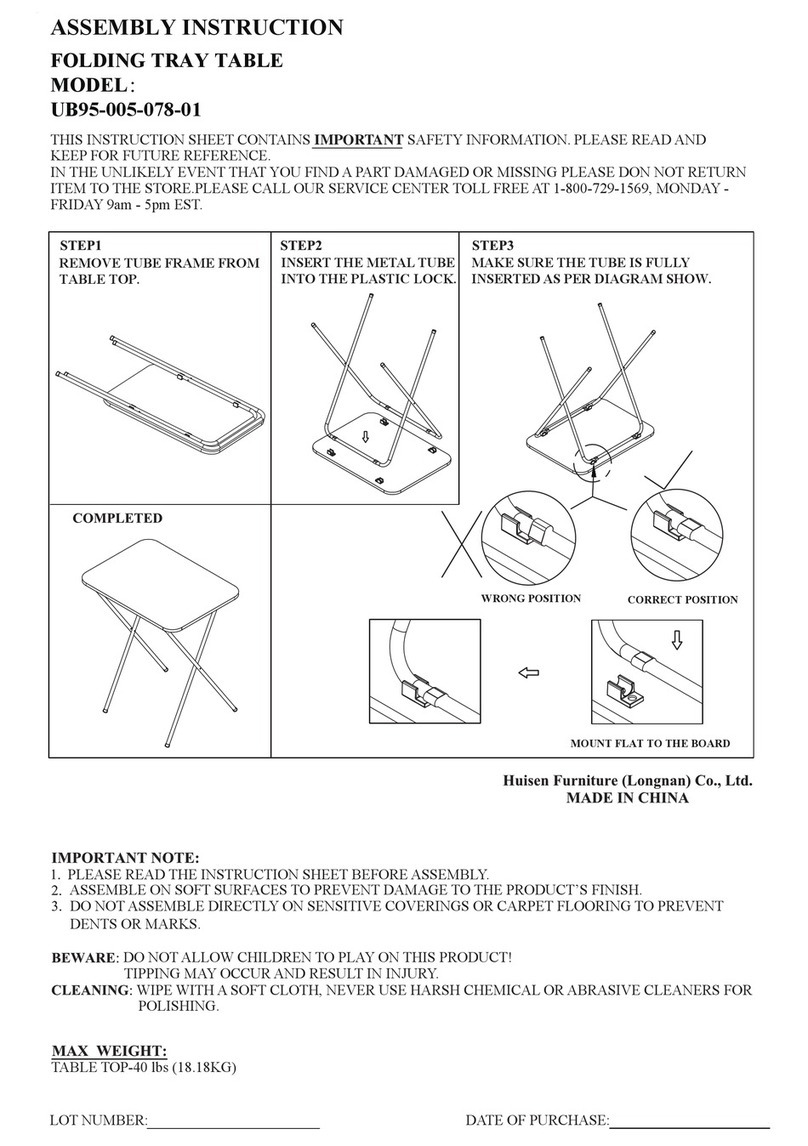Huisen Furniture UB95-005-078-01 Assembly instruction