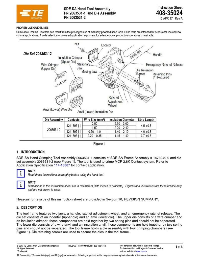 TE Connectivity SDE-SA User manual TE Connectivity SDE-SA User manual